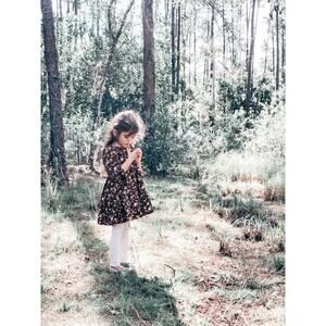 Heartfelt Gratitude Blooming Cottage Floral Soft Corduroy dress 4/5